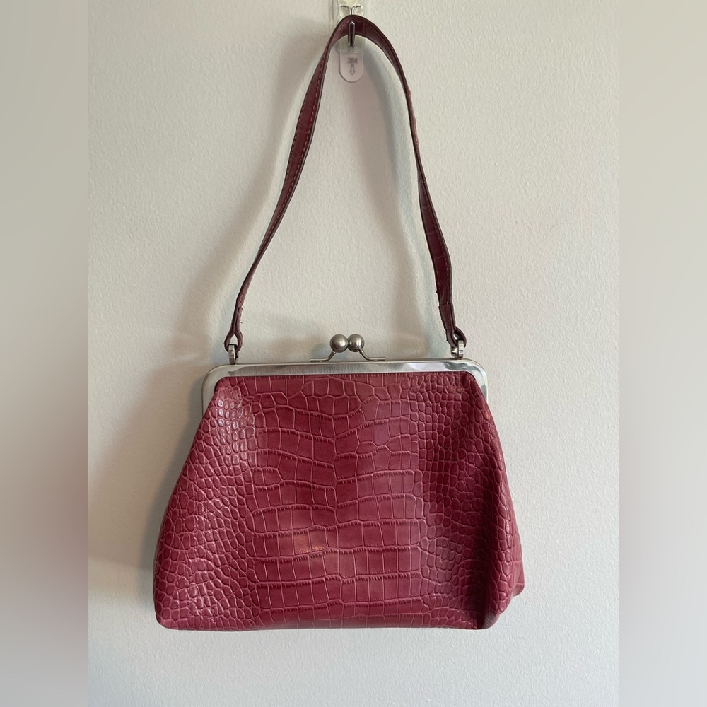 Nine West Pink Crocodile Shoulder Bag and Wallet